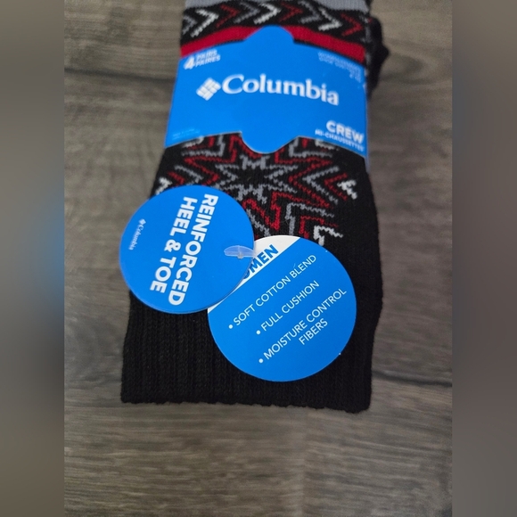 Columbia Women's Moisture Control Crew Socks 4pk NEW - Picture 2 of 4